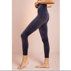 Spanx Navy Velvet Leggings Size Large